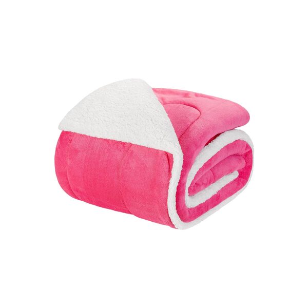 Edredom Queen Coberdrom Noruega Sherpa/mantinha 1 Peça - Pink