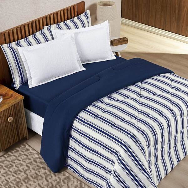 Edredom Queen Dupla Face Marim Malha 100% Algodão 1 Peça - Ma