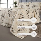 Edredom Queen Dupla Face Missy Percal 180 Fios 3 Peças Palha