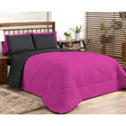 Edredom Queen Pink / Preto Dupla Face Avulso 2,40m X 2,20m
