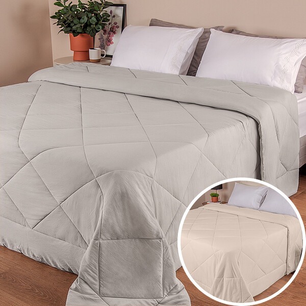 Edredom Queen Premium Em Percal Acetinado Toque De Pluma 240x