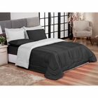 Edredom Queen Preto E Branco + Jogo De Lençol 06 Peças Aconch