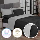 Edredom Queen Preto E Branco + Jogo De Lençol 06 Peças Aconch