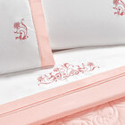 Edredom Queen Rosê Bordado + Jogo De Cama - 13 Peças Completo