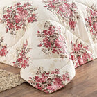 Edredom Queen Rosê Estampado Floral Dupla Face + Jogo De Cama