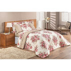 Edredom Queen Rosê Estampado Floral Dupla Face + Jogo De Cama