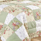 Edredom Queen Size Verde Estampado Patchwork Dupla Face + Jog