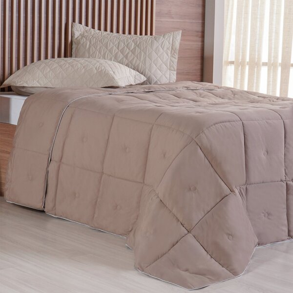 Edredom Queen Toque De Plumas 260 Fios New 220x240cm Cogumelo
