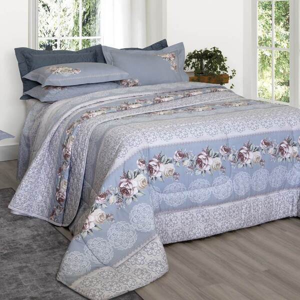 Edredom Queen Vida Bela 200 Fios Loures Kacyumara