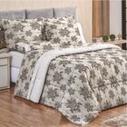 Edredom Requinte King Dupla Face Acolchoado - Cáqui