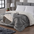 Edredom Sherpa Casal Queen Cinza Casa Dona