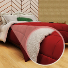 Edredom Sherpa Dupla Face Com Face Felpuda Casen Vermelho