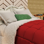 Edredom Sherpa Dupla Face Com Face Felpuda Casen Vermelho