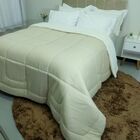 Edredom Sherpa Queen Tipo Lã De Carneiro Dupla Face Bege Casa