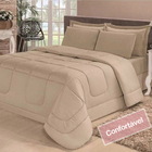 Edredom Soft Casal Queen Dupla Face 240x210cm Casen Bege