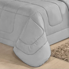 Edredom Soft Casal Queen Dupla Face 240x210cm Casen Cinza