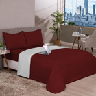 Edredom Solteiro Avulso Microfibra Liso Casen Vermelho E Bran