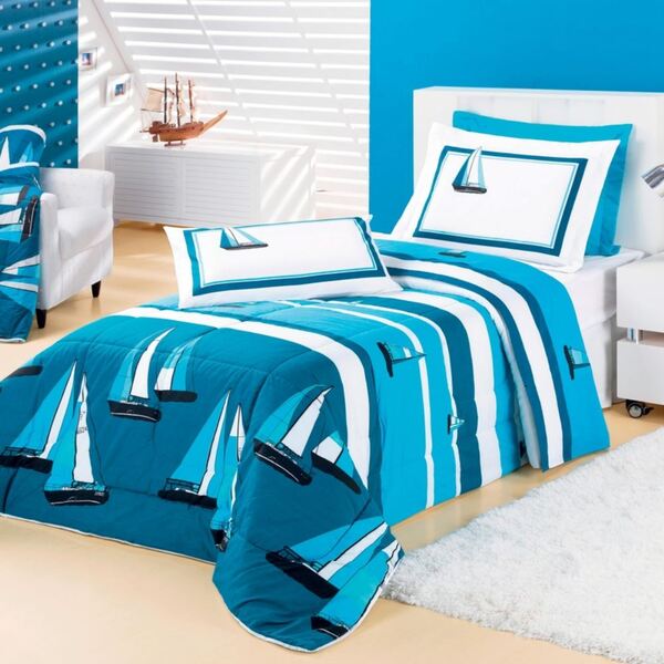 Edredom Solteiro Craft Percal 200 Fios 100% Algodão 3 Peças -