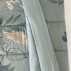 Edredom Solteiro Dupla Face Lepper Algodão Flora Cinza