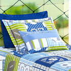 Edredom Solteiro Sport Azul Enxovais Aquarela 4 Peças