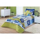 Edredom Solteiro Sport Verde Enxovais Aquarela 4 Peças
