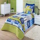 Edredom Solteiro Sport Verde Enxovais Aquarela 4 Peças