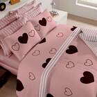 Edredom Tecebem Casal Malha Estampada Coração Rosa