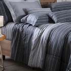 Edredom Vintage Kacyumara 200 Fios Listras Chumbo - Queen