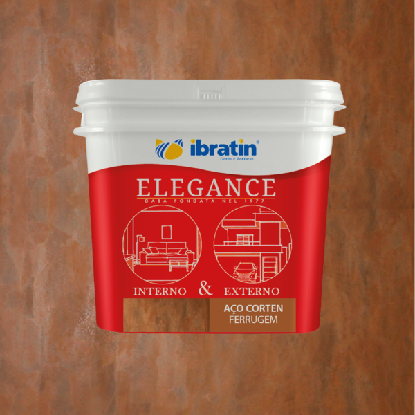 Revestimento Efeito Aço Corten Ferrugem  2,5L Elegance Ibratin
