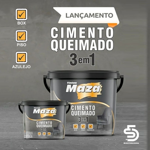 Efeito Cimento Queimado 3 Em 1 - 5,6kg Maza (piso - Box - Azu