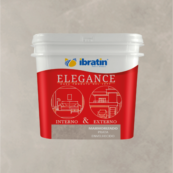 Revestimento Efeito Marmorizado Prata Envelhecido 4,2kg Elegance Ibratin