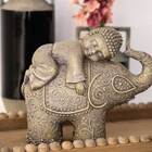 Elefante Com Budha De Resina