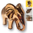 Elefante De Cerâmica Rose Gold - Dourado Estátua Decorativa