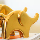 Elefante Decoração Escultura Decorativa Dourado Moderni 16cm