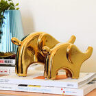 Elefante Decoração Escultura Decorativa Dourado Moderni 21cm