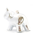 Elefante Em Cerâmica Grande Prata - 14cm