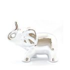 Elefante Em Cerâmica Grande Prata - 14cm