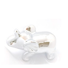 Elefante Em Cerâmica Grande Prata - 14cm