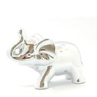 Elefante Em Cerâmica Grande Prata - 14cm