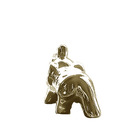Elefante Em Cerâmica Médio Dourado - 9cm