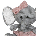 Elefante Lala De Lacinho Rosa Amigurumi Crochê