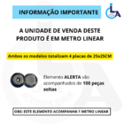 Elemento Tátil Alerta Inox Parafusado Frisado