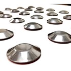 Elemento Tátil Alerta Inox Autoadesivo 4 Placas com Gabarito Daud