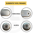 Elemento Tátil Direcional Inox  Adesivado Frisado