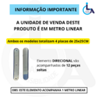 Elemento Tátil Direcional Inox  Sem Dupla Face Frisado