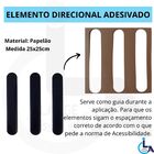 Elemento Tátil Direcional Pvc Adesivado Preto