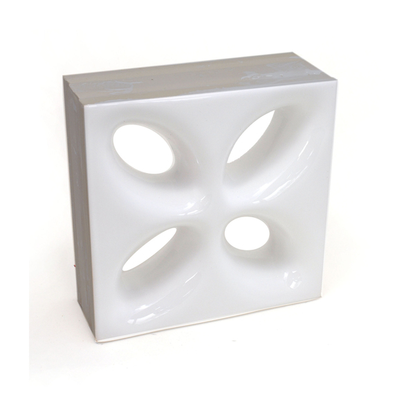 Elemento Vazado Cerâmica Esmaltado Branco Mini Foglio 20x20x7,5cm Elemento V