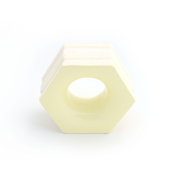 Elemento Vazado Cerâmica Esmaltado Giallo Chiaro Favo 13x16x7cm Elemento V