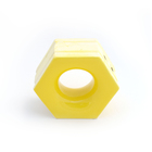 Elemento Vazado Cerâmica Esmaltado Giallo Cítrico Favo 13x16x7cm Elemento V