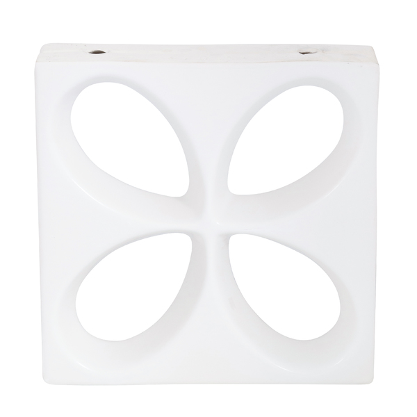 Elemento Vazado Cobogó Floral Branco Acetinado 30x30x8,5cm Essenza